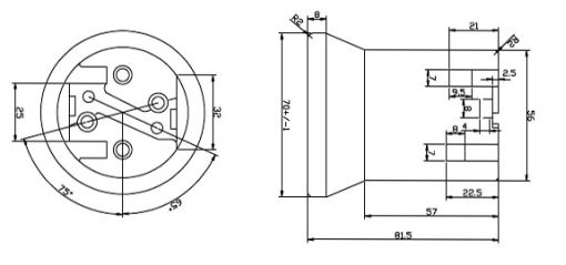 E40 lampholder dimensions